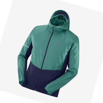 Chaquetas Salomon AGILE WIND WINDBREAKERS Hombre Negros Verdes | MX 3267HAP